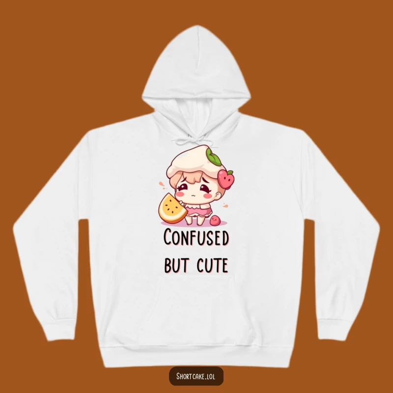 Funny Confused Shortcake Hoodie: Cozy Mismatched Fruit Comfort Gift