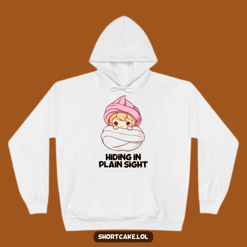 Funny Shortcake Meringue Peek Hoodie - Cozy & Hilarious Dessert Sweatshirt