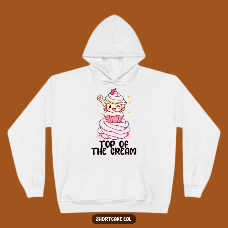 Funny Shortcake Victory Hoodie - Cozy Whipped Cream Triumph Sweatshirt Gift
