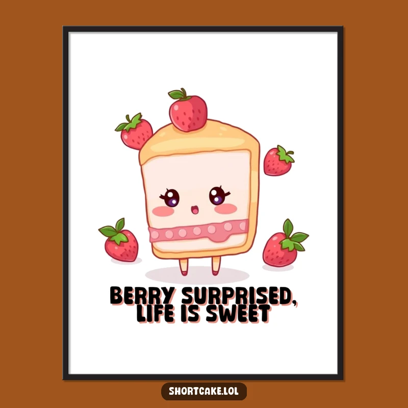 Quirky Free Printable Wall Art: Surprised Shortcake Berry Drop, Fun Downloadable Decor