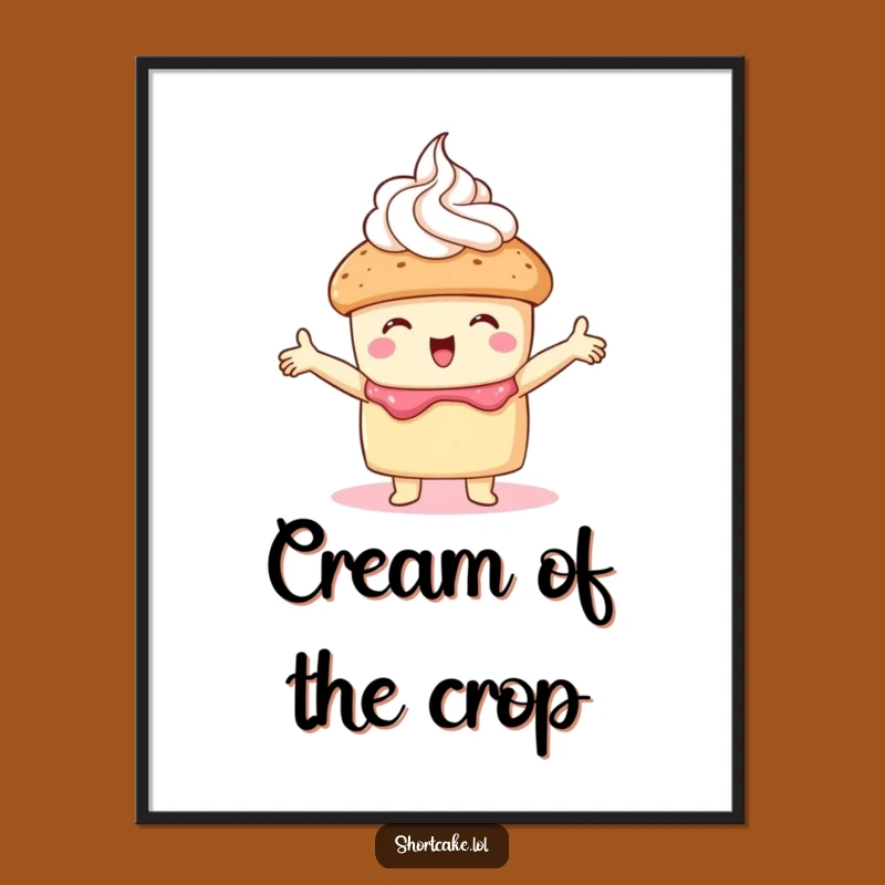 Funny Free Printable Wall Art: Shortcake Hugging Cream Downloadable Decor