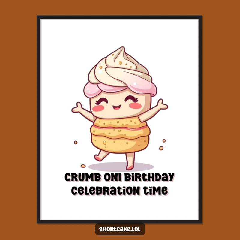 Free Printable Wobbling Shortcake Wall Art - Funny Downloadable Decor for a Whimsical Space