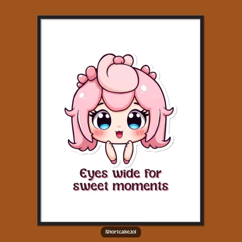 Free Printable Shortcake Wall Art - Surprised Dessert Character Decor