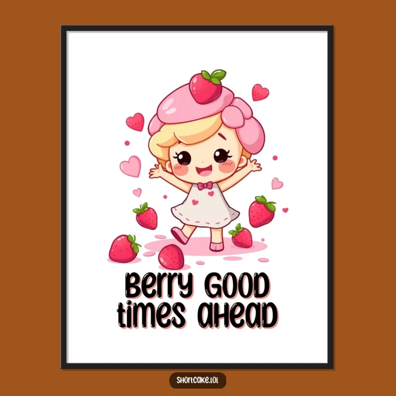 Free Printable Wall Art: Dancing Shortcake Character - Funny Downloadable Art