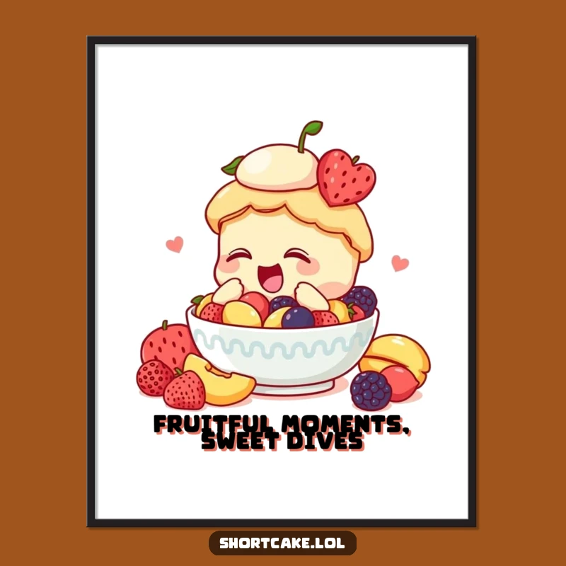 Free Printable Wall Art: Fruity Shortcake Dive - Vibrant Downloadable Decor for Your Home