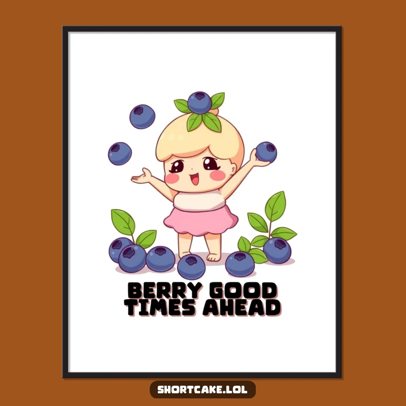 Free Printable Wall Art: Juggling Shortcake, Blueberries, Funny Downloadable Decor