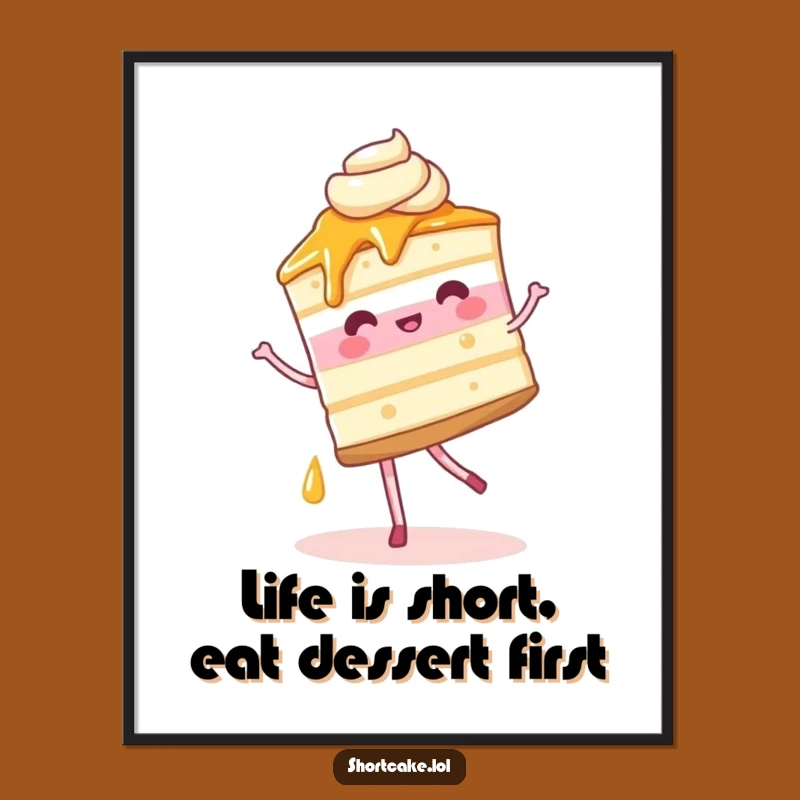 Free Printable Wall Art: Whimsical Shortcake Pirouette - Funny Downloadable Art