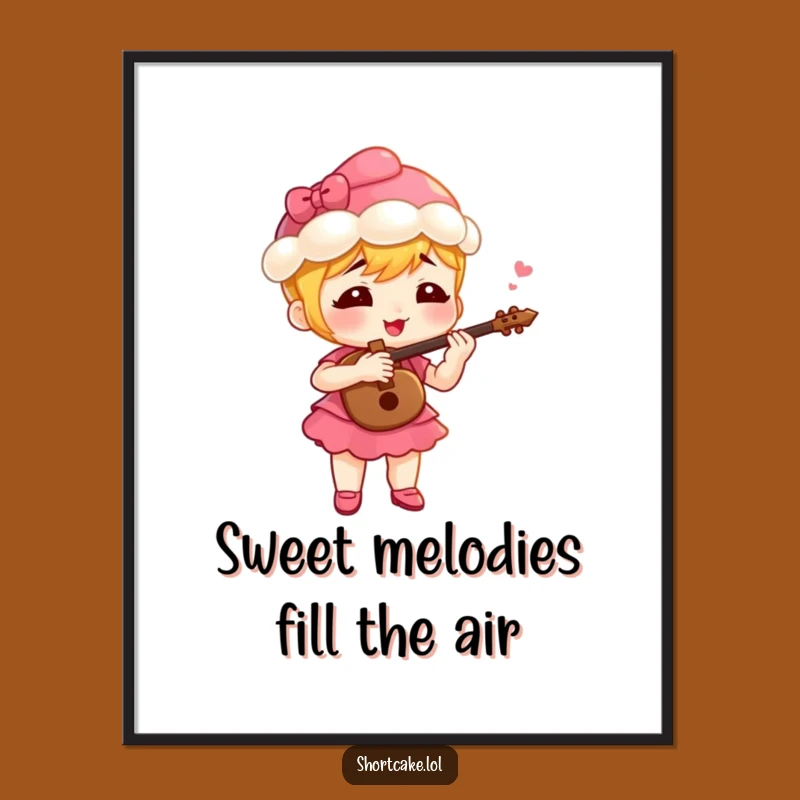 Funny Free Printable Shortcake Fife Player Wall Art: Cute Dessert Downloadable Decor
