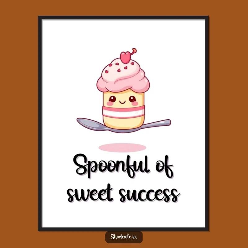 Free Printable Wall Art: Winking Shortcake on Spoon for a Quirky Downloadable Gift
