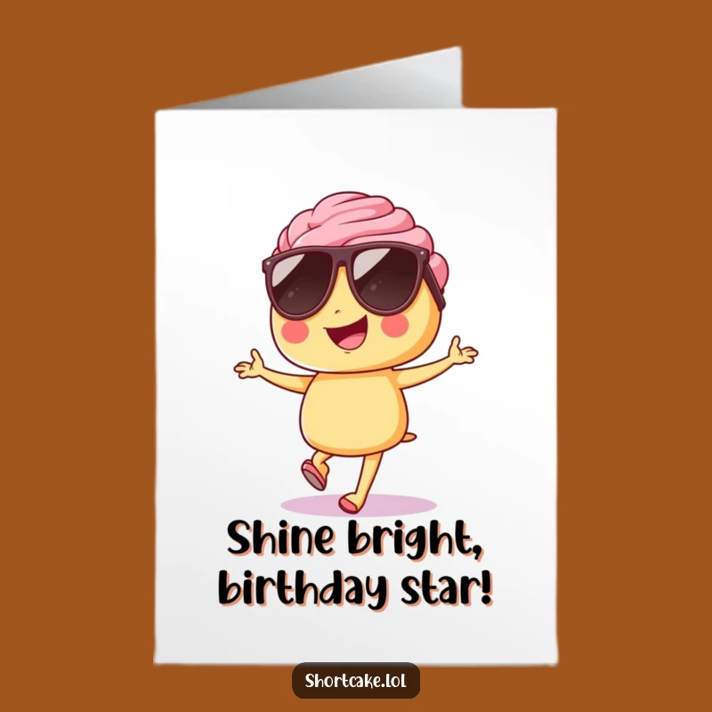 Free Printable Birthday Card: Funny Shortcake Hop - Hilarious Greeting Card Download