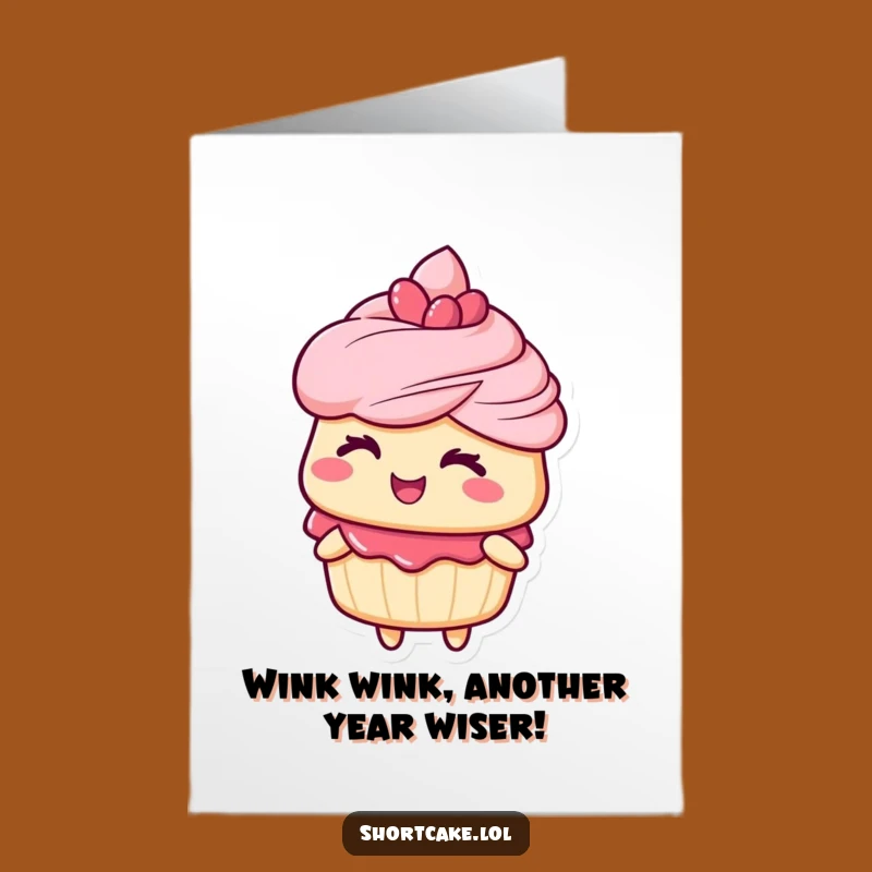 Free Printable Birthday Card: Shortcake Winking, Cheeky Downloadable Gift for a Fun Celebration