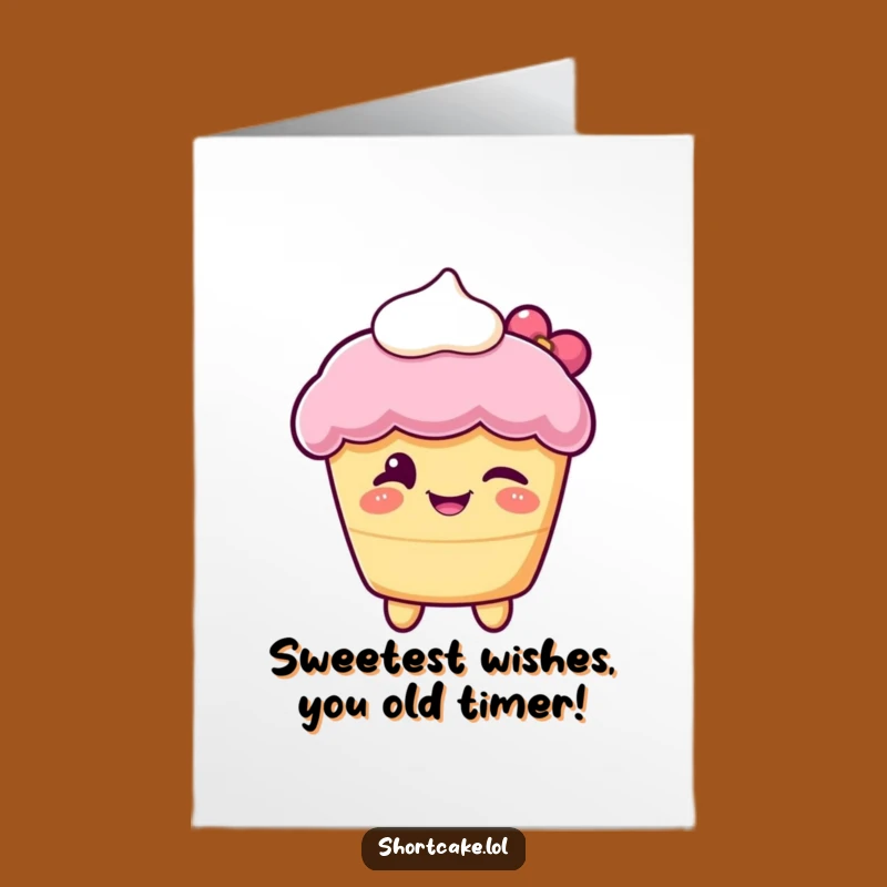 Free Printable Birthday Card: Winking Shortcake, Playful Cream Dollop, Funny Downloadable Gift