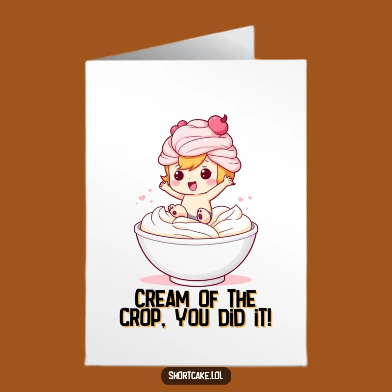 Free Printable Congrats Card: Shortcake Character Celebrates with Creamy Fun