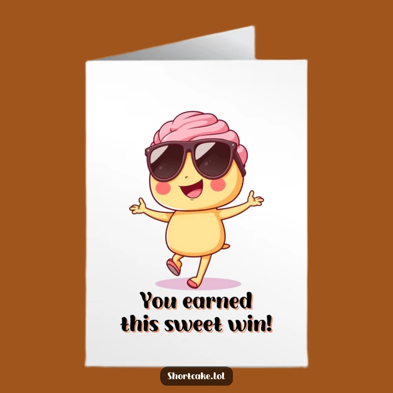 Free Printable Congrats Card: Cool Shortcake Hop - Downloadable Celebration Greeting
