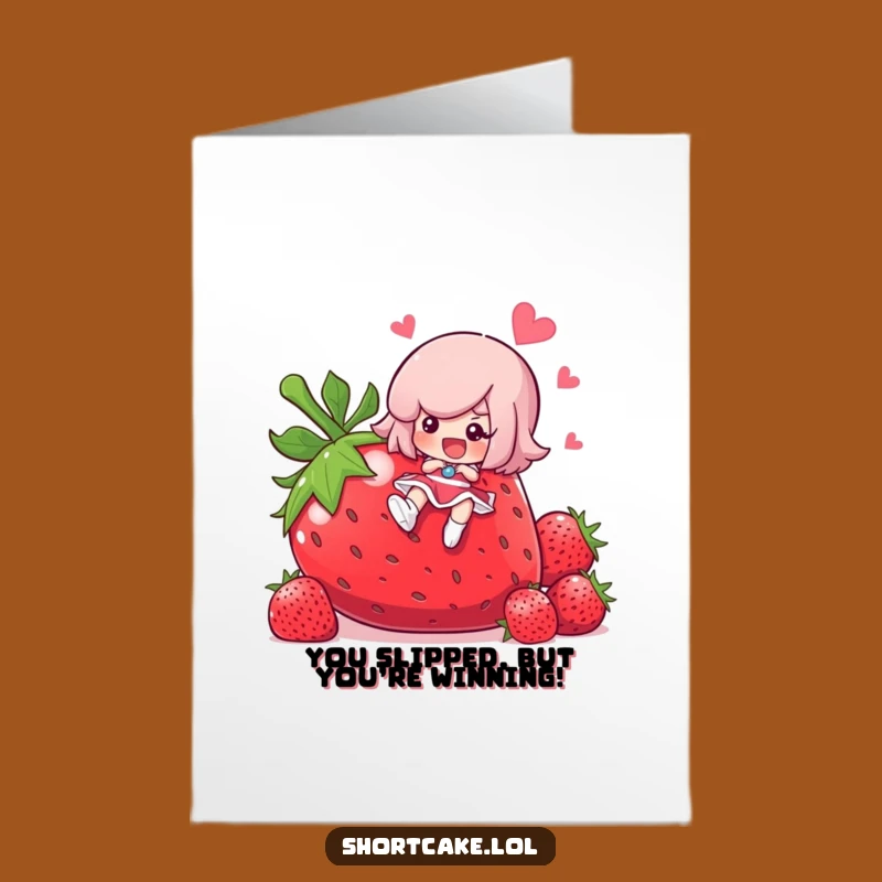 Free Printable Congrats Card: Shortcake Slip, Comical Downloadable Celebration!