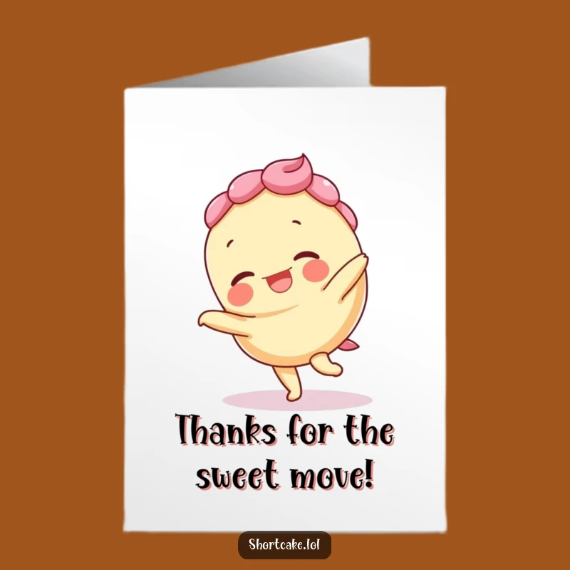 Free Printable Thank You Card: Cartwheeling Shortcake, Askew Layers, Funny Gratitude Download
