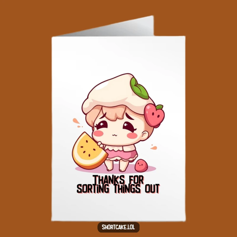 Free Printable Thank You Card: Confused Shortcake, Funny Gratitude Message