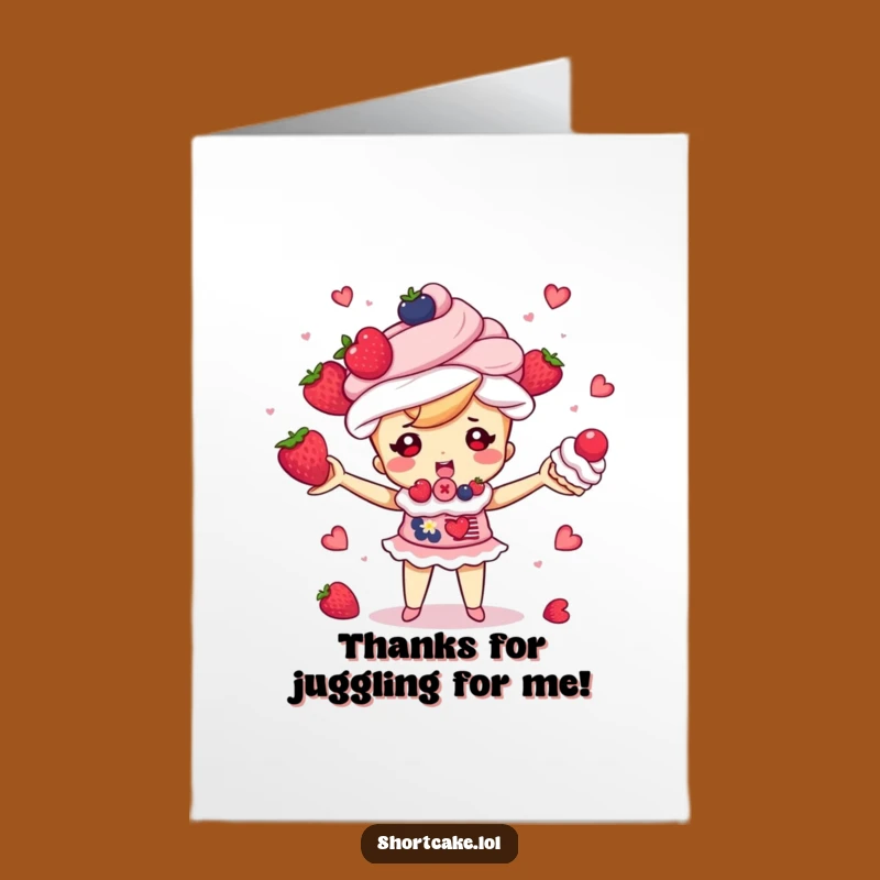 Free Printable Thank You Card: Juggling Shortcake, Sweet Downloadable Thanks!