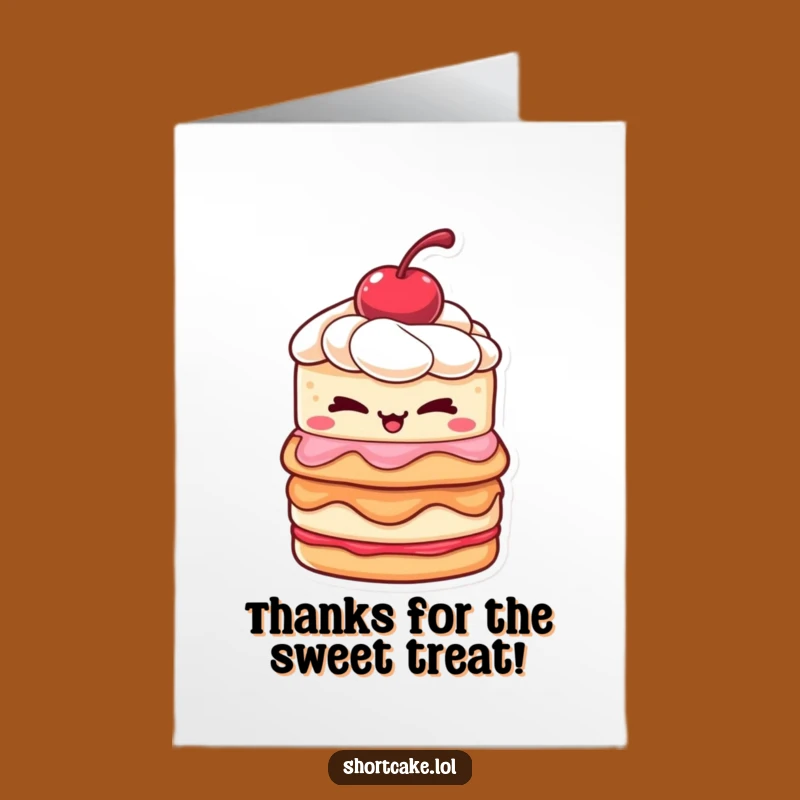 Free Printable Thank You Card: Winking Shortcake Expressing Thanks Downloadable
