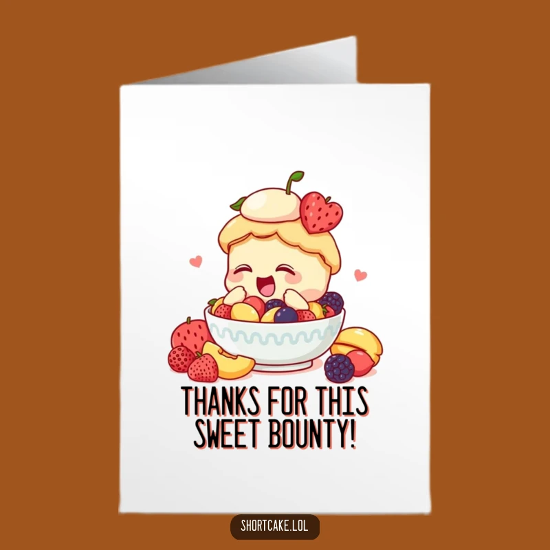 Free Printable Thank You Card: Fruity Shortcake Splash - Downloadable Gratitude Greeting