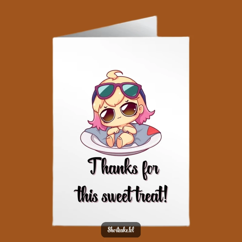 Free Printable Thank You Card: Funny Shortcake Lounging, A Sweet and Sunny Downloadable Gift