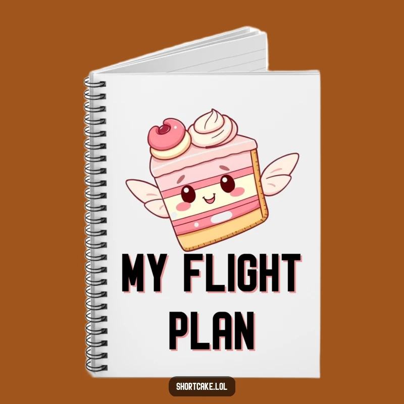 Funny Flying Shortcake Slice Pastry Wings Notebook - Journal Your Sweet Flights