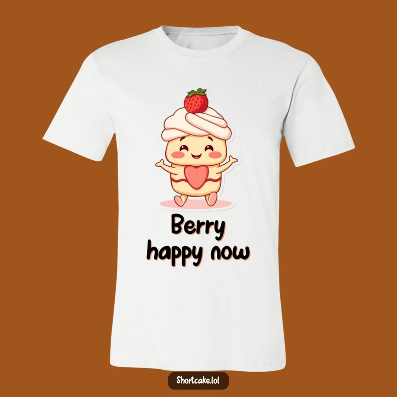 Funny Shortcake Wiggle T-Shirt: Happy Dessert Character Tee