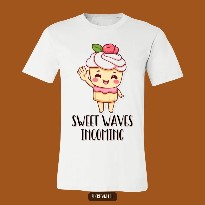Funny Shortcake T-Shirt: Pastry Hand Wave Greeting, Adorable & Funny Gift!