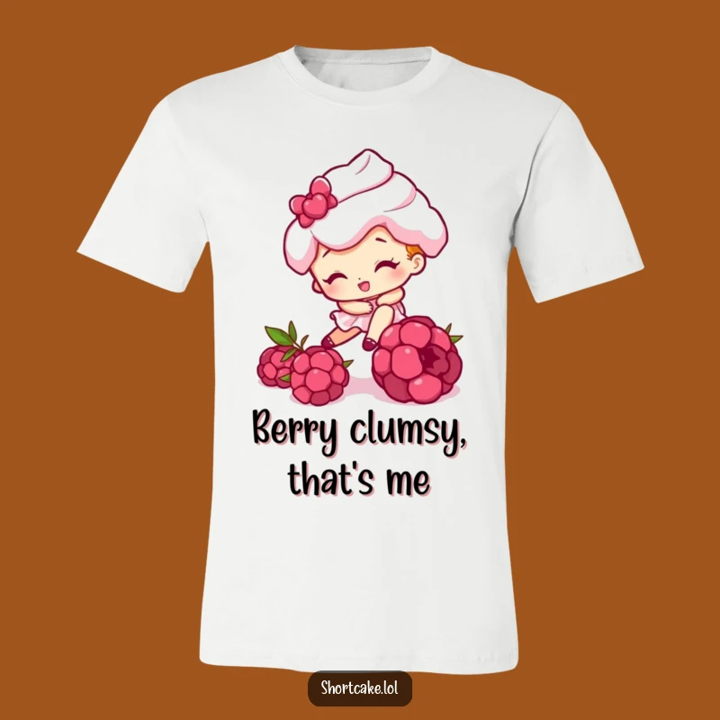 Funny Tripping Shortcake T-Shirt - Comical Dessert Mishap Tee