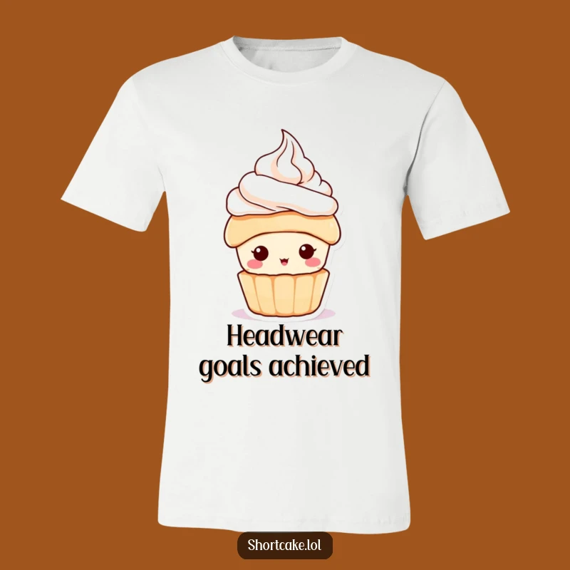 Funny Shortcake Hat T-Shirt: Wearable Dessert Character Joy for a Quirky Gift