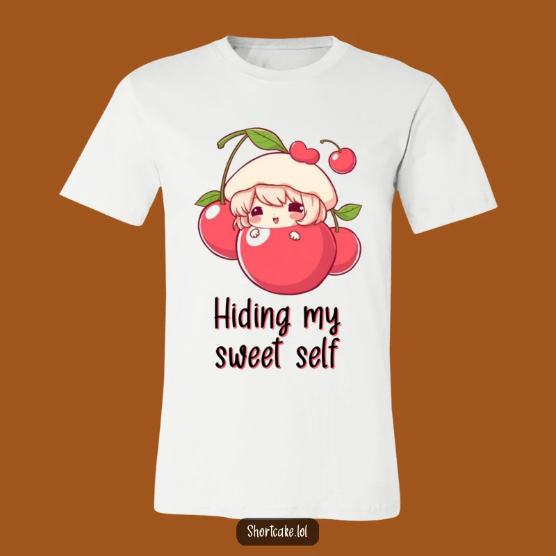 Funny Shortcake Cherry Tee: Peekaboo Fun, Unique & Funny Gift!