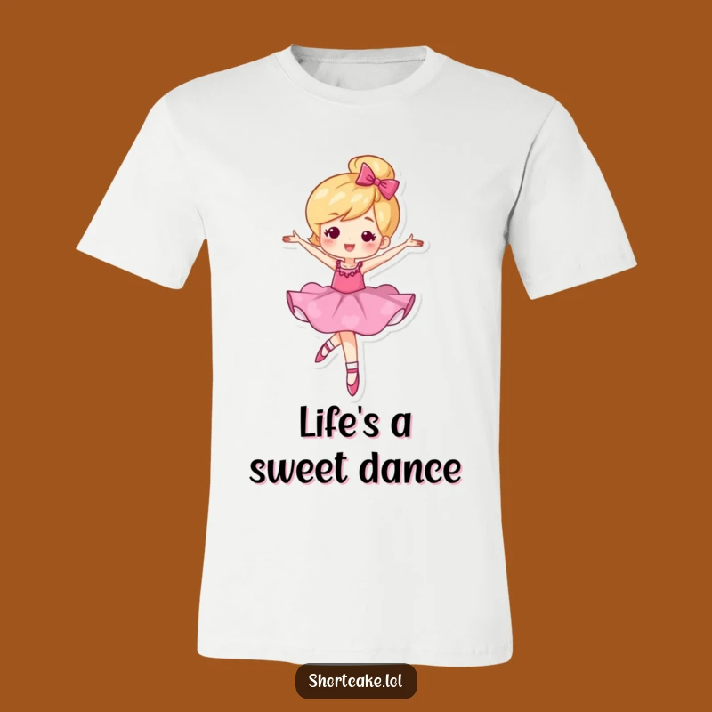 Funny Shortcake Pirouette T-Shirt: Wearable Art Celebrating Ballet and Dessert Humor