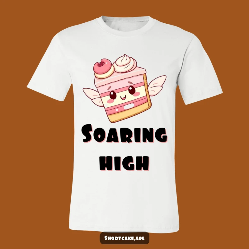 Funny Flying Shortcake Slice Pastry Wings T-Shirt - Whimsical Apparel