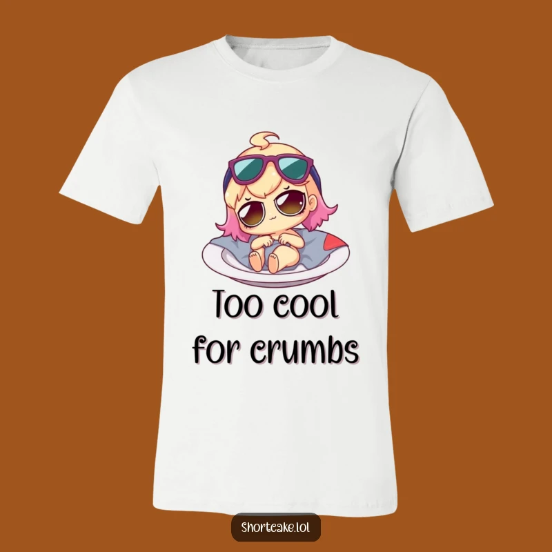 Funny Shortcake T-Shirt: Cute Dessert Character Lounging in Sunglasses, a Hilarious and Funny Gift Idea