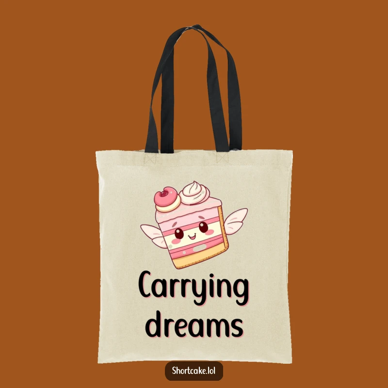 Funny Flying Shortcake Slice Pastry Wings Tote Bag - Chic & Dreamy Accessory
