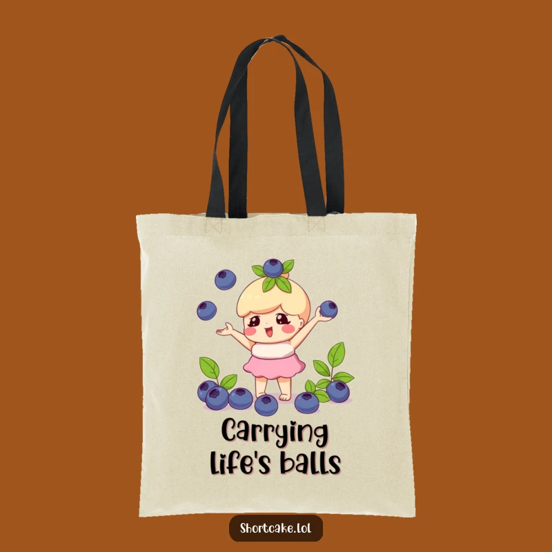 Funny Juggling Shortcake Blueberry Tote Bag: Carry Your Playful Skills