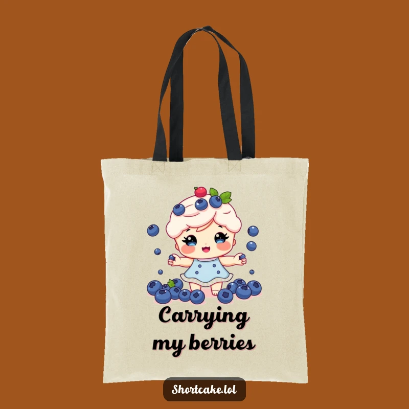 Funny Shortcake Juggling Tote Bag: Stylish Blueberry Chef Accessory, Sweet Gift