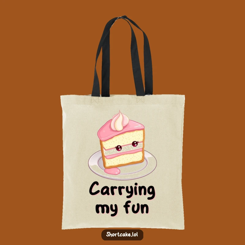 Funny Shortcake Roll Tote Bag: Plate Edge Accessory, Ideal Funny Gift for Shoppers