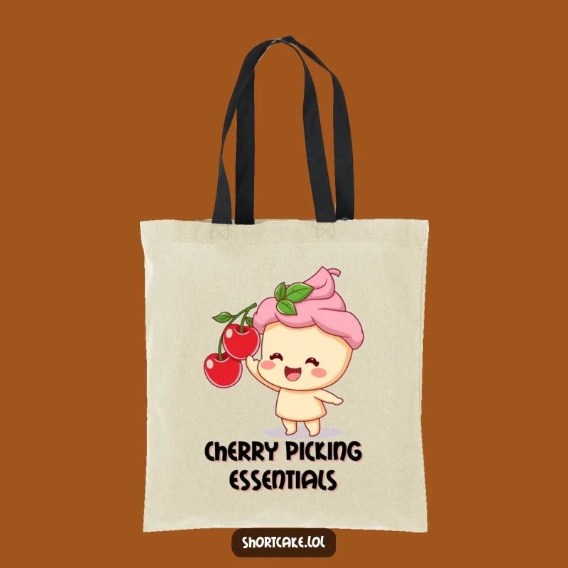 Funny Shortcake Cherry Tote Bag: Carry Your Essentials with Sweet, Humorous Style