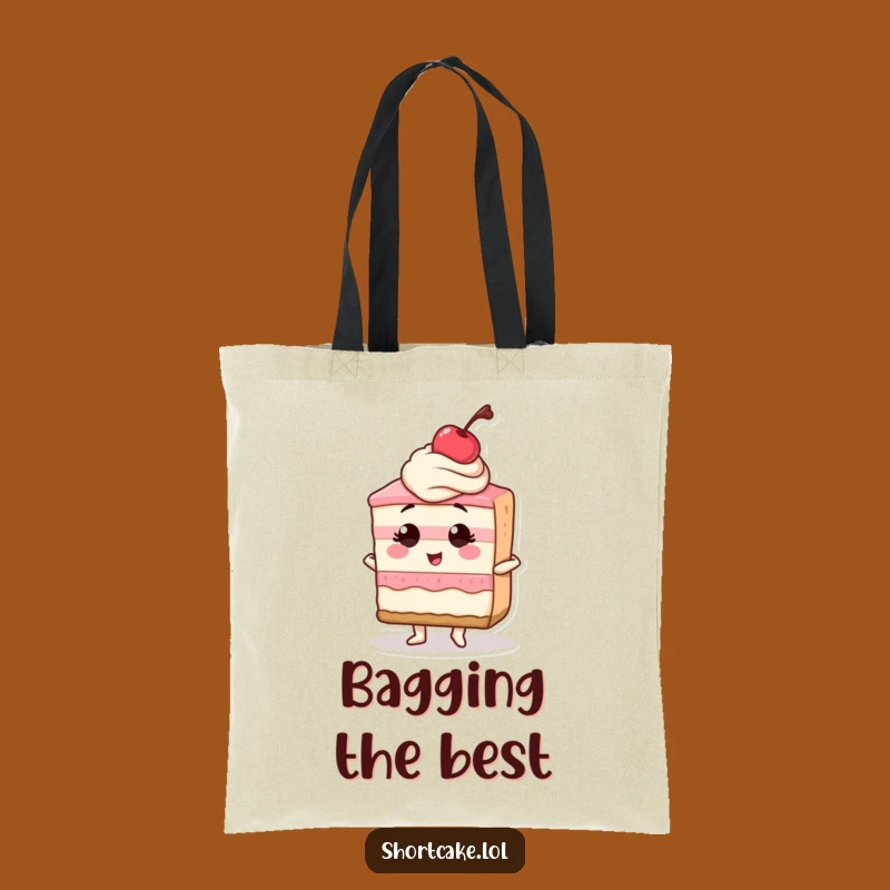 Funny Confident Shortcake Slice Cherry Tote Bag - Chic & Bold Accessory