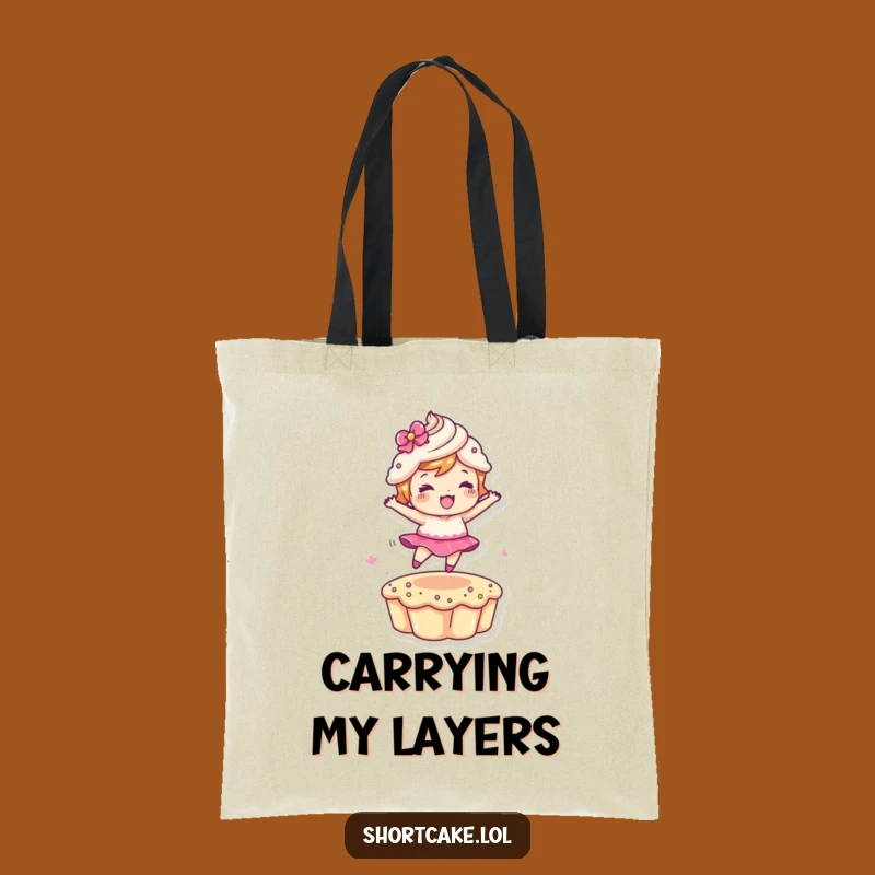Funny Leaping Shortcake Tote Bag: Carry Your Day with Dessert Character Flair Gift