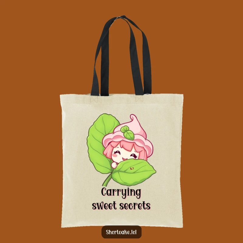Funny Shortcake Peeking Tote Bag: Spacious Sweet Dessert Carry-All, Ideal Funny Gift