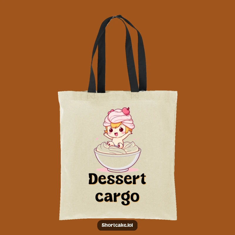 Funny Shortcake Tote Bag: Carry Your Fun Dessert Character, Perfect Funny Gift!