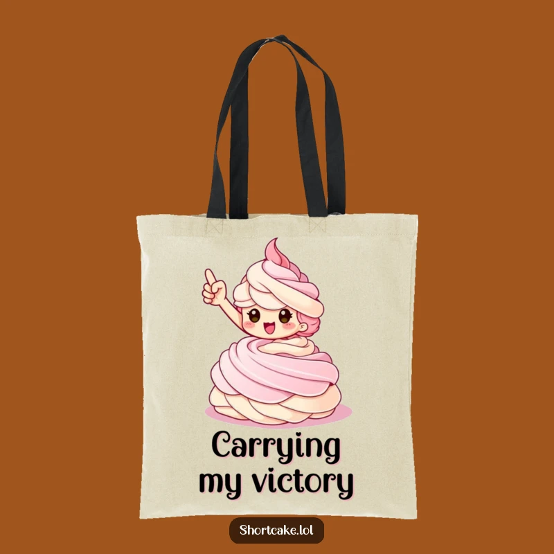 Funny Shortcake Triumphant Tote Bag: Spacious Victory Dessert Carry-All, Ideal Funny Gift