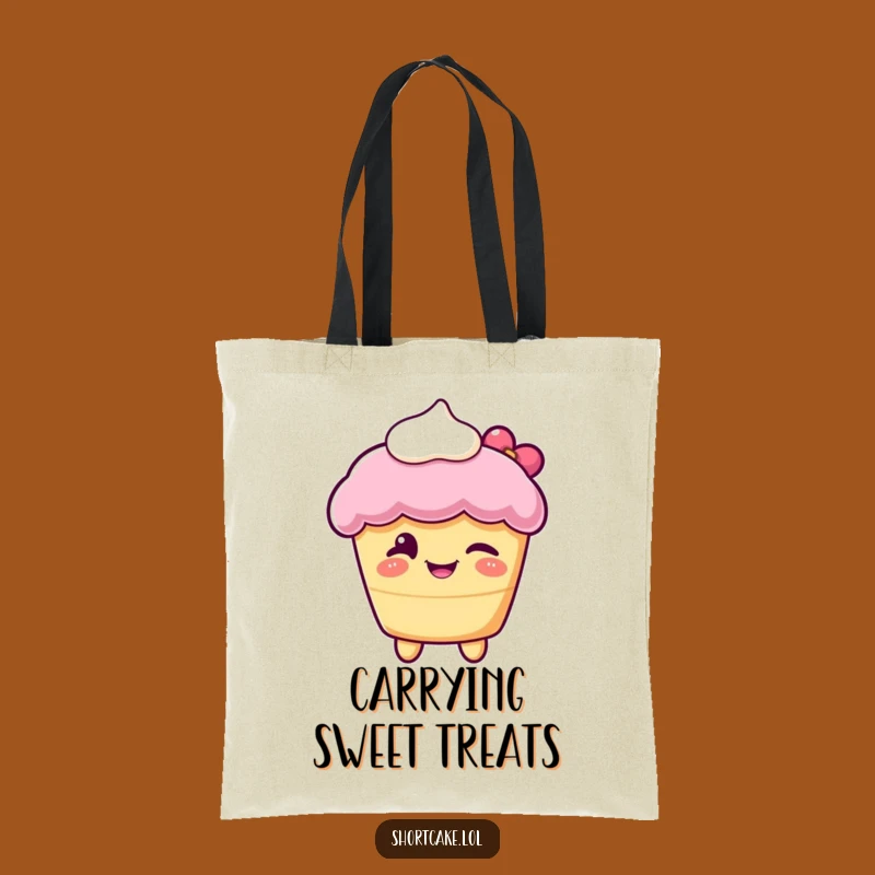 Funny Winking Shortcake Tote Bag: Carry Your Sweetness with Playful Style