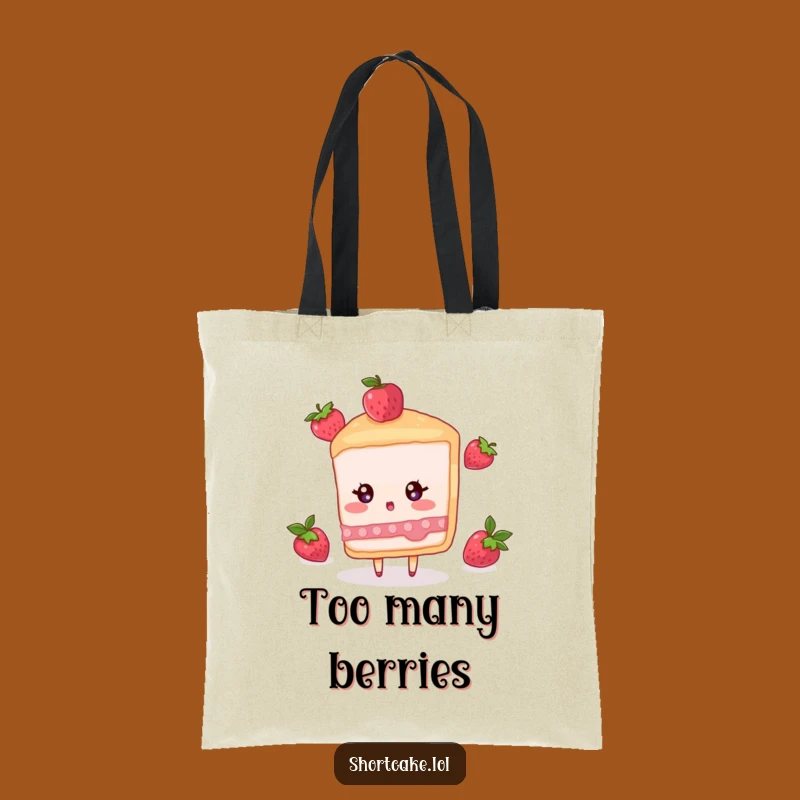 Funny Surprised Shortcake Tote Bag - Berry Mishap Carry-All Gift