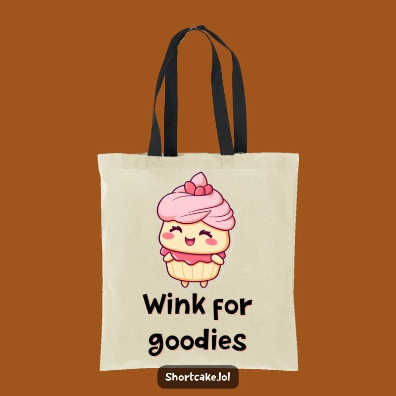 Funny Winking Shortcake Tote Bag - Stylish & Playful Accessory